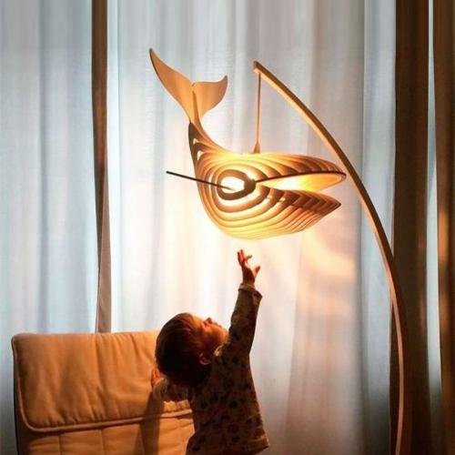 Wooden Whale Lamp
